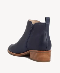 Ebony Leather Ankle Boot