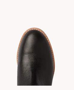 Ebony Leather Ankle Boot
